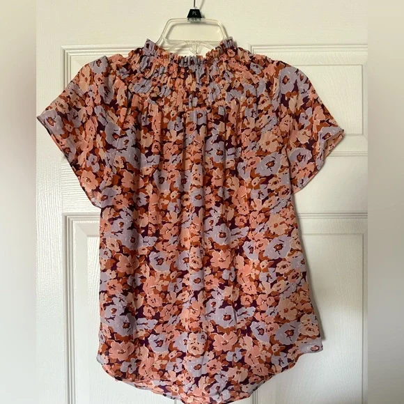 Madewell Smocked Mock Neck Top Floral Breeze size medium - Picture 10 of 10